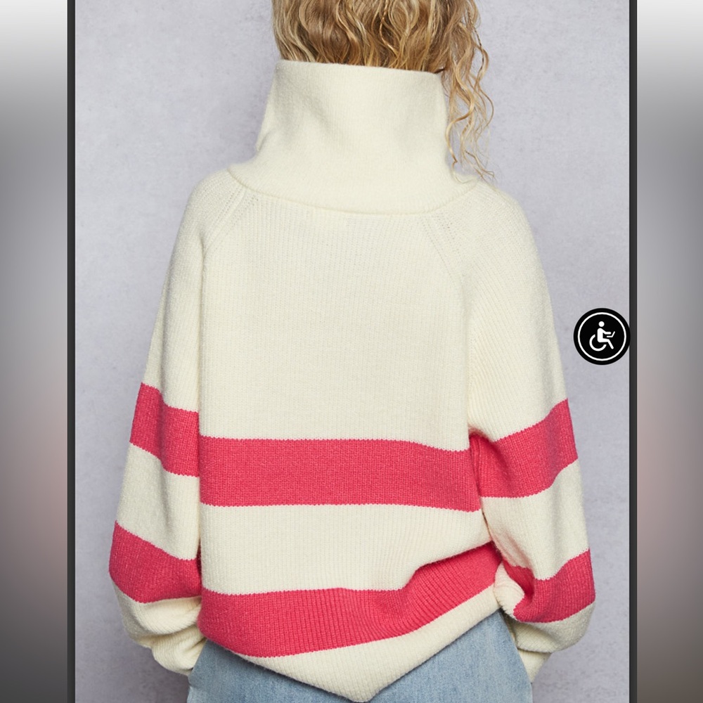 Pol WST112 Cream/Pink Long Sleeve Sweater. NWT. Various Sizes. - Picture 4 of 5